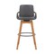 Armen Living Baylor 30" Gray Faux Leather and Walnut Wood Swivel Bar Stool LCBABAWAGR30 - alternate 6